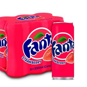 Fanta Carbonated Soft Drink Strawberry 330ml x 6