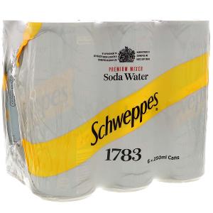 Schweppes Premium Mixer Soda Water 250ml x 6