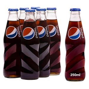 Pepsi Carbonated Soft Drink Glass Bottle 250ml x 6